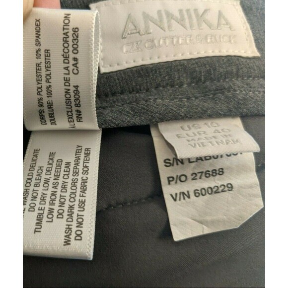ANNIKA by Cutter & Buck Pedal Pusher Shorts  Size 10  Gray Heather Golf Capris - Picture 10 of 11